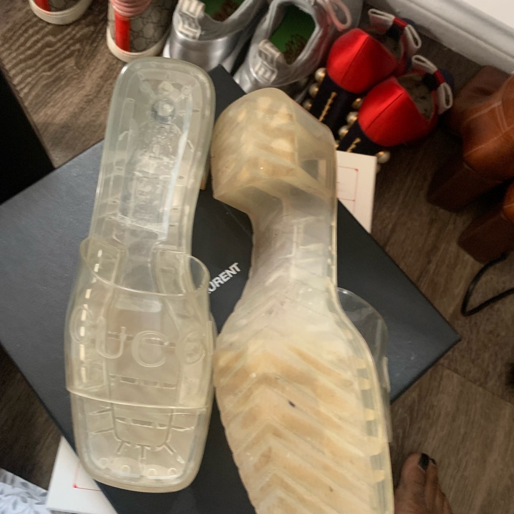 Transparent Rubber Gucci slides